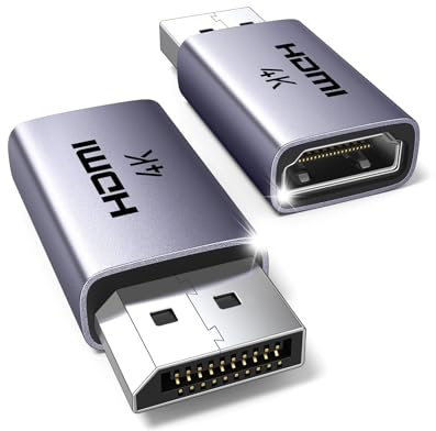 UGREEN Adattatore DisplayPort a HDMI Unidirezionale 4K 30Hz 2K 60Hz 1080P 120Hz Convertitore DisplayPort Maschio a HDMI Femmina in Alluminio Compatibile per Laptop TV Projector (4 Pezzi)