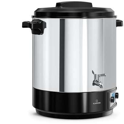 Klarstein Biggie Digital Preserving Pot, 25L Stainless Steel Preserving Machine & Mulled Wine Cooker with Stainless Steel Tap, 2000W, 30–100°C, LCD Display, Timer, Automatic Shut-Off