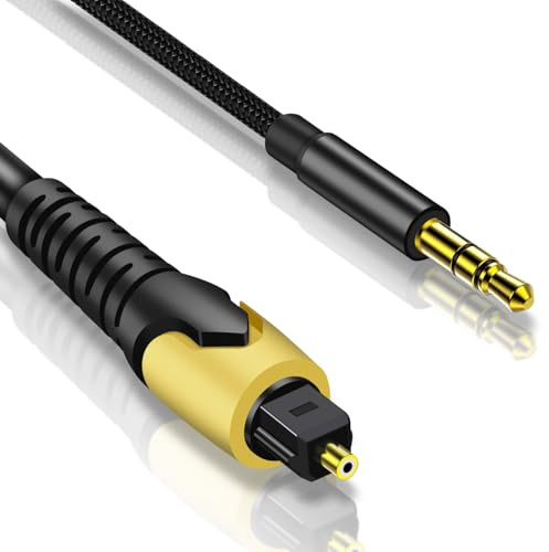 192KHz DAC Optical to 3.5mm Converter,Optical Audio Cable to AUX Cable Adapter,Digital to Analog Audio Converter for HDTV DVD Set-top Boxes (Unidirectional from O-ptical to A UX Only) Aux Cable - 1M