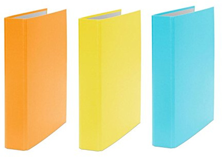 3x Ringbuch / DIN A5 / 2-Ring Ordner / Farbe: je 1x orange, gelb und türkis