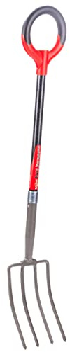 Radius Garden 25311 Pro-Lite Ergonomic Carbon Steel Digging Fork, Red