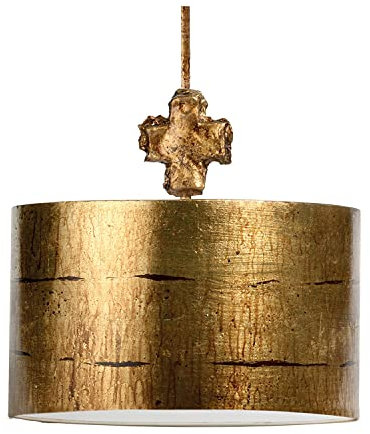 Licht-Erlebnisse Dekorative Deckenleuchte EXTRATO Blattgold Ø38cm verstellbar Design Premium Lampe Esszimmer Wohnzimmer