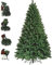 FlickBuyz 7ft Premium Green Artificial Christmas Spruce Pine Tree with 1000 Tips, Metal Stand