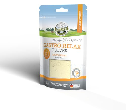 Bellfor Gastro Relax Pulver – Ergänzungsfuttermittel für Hunde – mit Molkenpulver, Pektin & Bentonit – natürliche Fütterungsergänzung – 80 g
