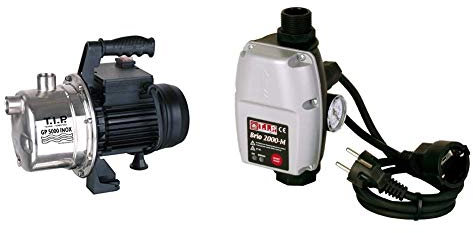 T.I.P. 31372 Gartenpumpe Edelstahl GP 5000 INOX, bis 5.000 l/h Fördermenge & Elektronische Pumpensteuerung BRIO 2000 M, für alle Tauchdruck-, Tiefbrunnen-, Zisternen- und Gartenpumpen ab 1,5 bar