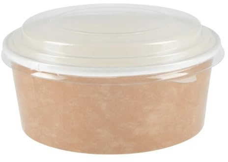 Colpac Ensaladera reciclable Kraft con tapa pequeña, 700 ml (paquete de 150)