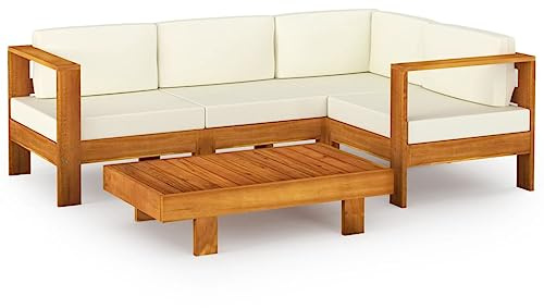 vidaXL 5-TLG. Garten-Lounge-Set mit Kissen 100x60 cm Akazienholz