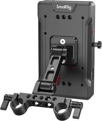 SMALLRIG V Mount Battey Adapter Plate V-Mount-Batterieadapterplatte mit verstellbarem Arm, V-Mount Plate V-Mount-Platte mit 65W PD USB-C und 14,8V D-Tap-Ausgang/Eingang - 3204B