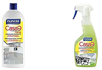 Nuncas Italia S.P.A. Casa9 Forte Sgrassante Pavimenti - 1000 ml + Supersgrassante Casa9 Premium, Mela Verde, 500ml
