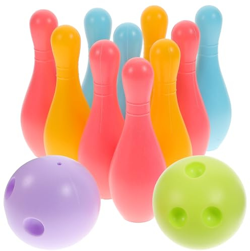 INOOMP Kids Bowling Toys Set 14.50X5.00X5.00Cm Educational Gutterball Indoor Outdoor Game for Toddlers Children Interaction Development