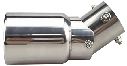 Edelstahl-Auto-Auspuff Endschalldämpfer Endstück Hals 38–54 Mm Einlass Einstellbarer Winkel Einstellbar Auspuffblende (Color : Silber)