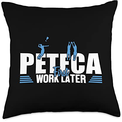 Peteca First Work Later Professional Indiaca Peteca Throw Pillow
