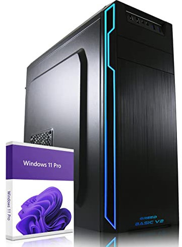 Greed® Basic V2 PC mit Intel Core i5 10400 - Schneller Rechner + Computer für Büro & Homeoffice mit 4,3 GHZ, 8GB RAM/Arbeitsspeicher - 256 GB SSD - DVD+RW - USB3.1 - WLAN, inkl. Windows 11 Pro