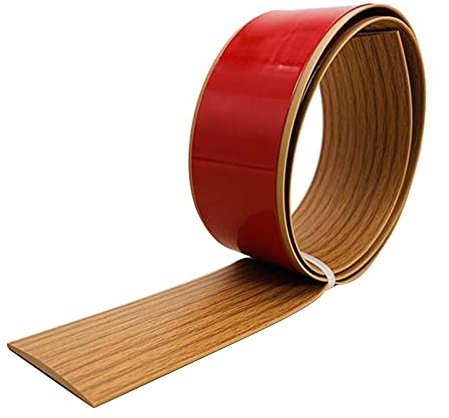 Übergangsprofil Selbstklebend, 5cm Vinyl Boden Abdeckleiste Übergangsleiste Ausgleichsprofil Böden Übergangsschiene Bodenprofil zum Kleben für Fliesen Laminat & Parkett, Türschwelle (Gelbe Eiche, 3M)