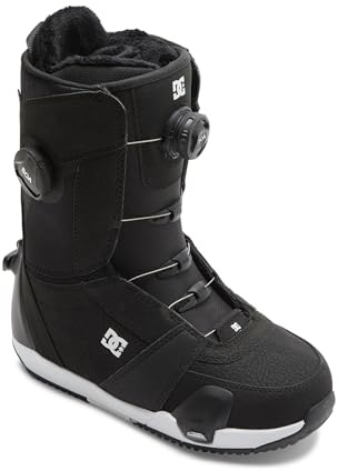 DC Shoes Women's Lotus Step On Snowboard Boots - Micro-Adjustable BOA Stable Snowboarding Boot with Multi-Layer Liner & Molded Insole, Black/White, 9.5