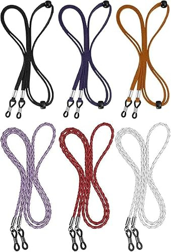 BILIONE Brillenband, 6 Stück Universal Brillenbänder, Einstellbarer Brille Cord, Brillenbänder für Damen und Herren, für Sport Brillen und Sonnenbrillen