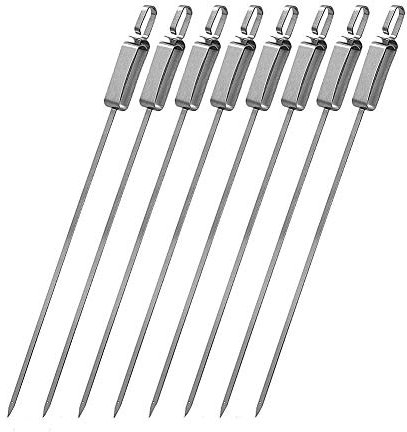 SePkus Beruf Schaschlikspieße Grillspieße Edelstahlspieße zum Grillen Schaschlikspieße Metall Grillspieße Schaschlikspieße Edelstahlspieße Metall 8 Stück (8 Stück)