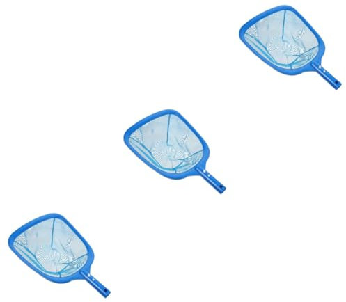 Sosoport 3pcs Swimming Pool Skimmer Net Deep Netting Bag Leaf Rake Easy to Assemble