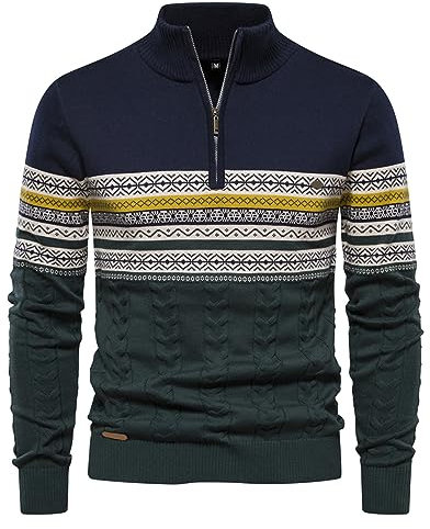 Pullover & Strickjacken für Herren, Winter Pullover Herren Warm Herbst/Winter, Norweger Pullover Strickpullover Outdoor Winterpullover Weihnachtspullover Troyer Große Größen Pullover & Strickjacken