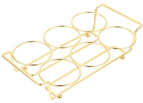 Ciieeo Golden Metal Shot Glass Rack for Bar and Kitchen Storage Organizer | Modern Holder for Margarita and Martini Glasses, Shot Server with Clean Countertop Display