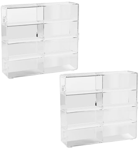 Modellauto-Vitrine Im Maßstab 1:64, Durchsichtige Acryl-Vitrine, an der Wand Montierbare Transparente Spielzeugauto-Vitrine, 8 Autohalter-Schutzhüllen für Modellauto (2Stk)