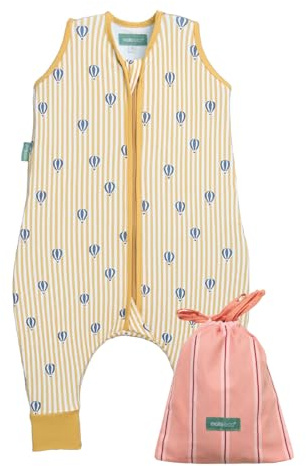 molis&co - Baby Schlafsack mit Füßen 0.5 TOG - Sommerschlafsack für Jungen - Kinder Babyschlafsack mit Beinen - 100% Baumwolle (Oeko-TEX 100), Premium Qualität - Balloons (90 cm)