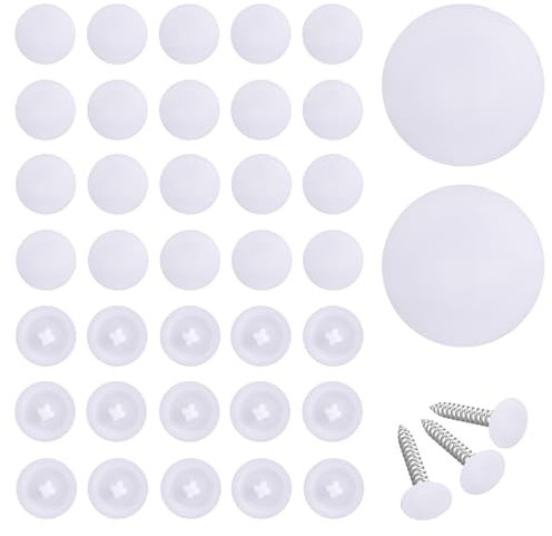 100 Stück Schraubenabdeckung, Abdeckkappen für Schrauben, Weiße Schraube Dekorative Abdeckungen, Durchmesser 12MM Kunststoff-Kreuzschlitzschraube Deckel für Wandschränke,Schreibtische und Möbelrepar
