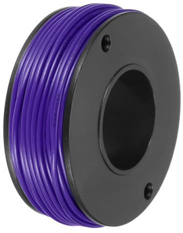 QUARKZMAN 24AWG Filo Intrecciato PVC per Collegamenti 15M/49ft Viola, Filo Elettrico UL1007 Bobina Filo di Rame Stagnato per Collegamenti Interni, Nautico