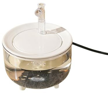 FCDURACORE Fontaine a Eau Chat Dispensateur pour Animaux-Couverture Blanche Transparente-Interface Standard Européenne (220 V)