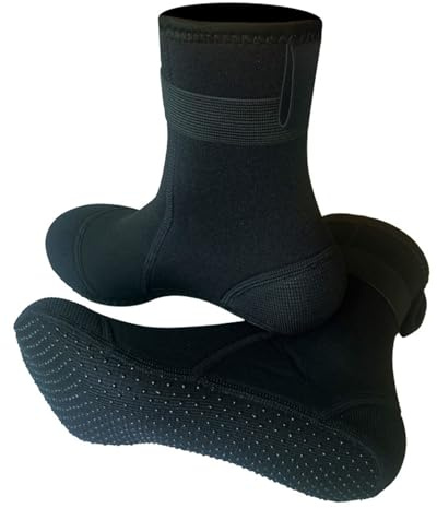 Neopren Socken, 5MM Neoprensocken Herren Damen, Neoprenschuhe Wassersocken Thermosocken Taucherschuhe, Schnorcheln, Schwimmen, Surfen (DE/NL/SE/PL, Alphanumerisch, M, Regular, Regular, Schwarz)