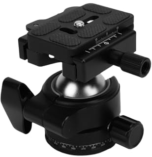 Jectse 35mm Low Profile Tripod Ball Head, Panoramic Camera Mount Adapter with 3/8'' Arca Swiss Quick Release Plate and Locking Knob for Cameras Tripods Monopods DSLR Camcorders
