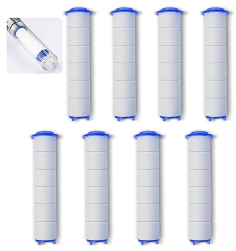 8 Pièces Pommeau de Douche, Filtre Douche en Coton PP, Filtre Calcaire Douche, Remplaçable Filtre Anti Calcaire Douche pour Filtrer la Poussière Les Débris (95mm)