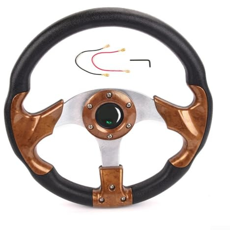 Besshepplo 13 Zoll Rennlenkrad PU Material Ergonomisches Design Leichte Konstruktion Standard Fit Kompatibel mit mehreren Automodelle Schwarz Rot Blau Pfirsichholz (Pfirsichholz)