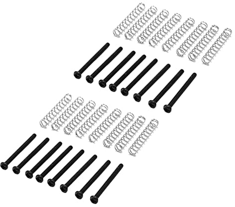 Mokamika 16 Stueck M3X30MM E-Gitarre Humbucker Pickup Hoehe Schraube und Federn Einstellen - Schwarz
