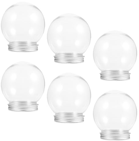 Globo Fai da Te in Plastica Trasparente 150ml con Tappo, 6 Pezzi | Design Semplice e Pratico, Alluminio e Pet, per Lavori Creativi e Decorazioni Stagionali, Capacità 150ml