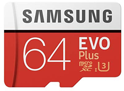Samsung Carte mémoire microSDXC Pro Plus 64 Go UHS Classe de vitesse 3, classe 10 pour Action Cam, smartphone et tablette avec adaptateur SD (modèle 2017) EVO Plus 64 go rouge/blanc