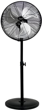 Bastilipo - Ventilatore da pavimento industriale da 45 cm, 3 velocità, testa oscillante, 90 W, nero, modello Tarifa