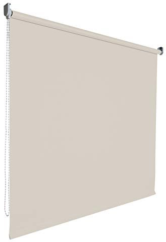 Kettenzugrollo Seitenzugrollo Tür Fenster Rollo Vorhang 14 Farben Breite 62 bis 202 cm Länge 180 cm lichtdurchlässig halbtransparent Metall Träger Wandmontage Deckenmontage (202 x 180 cm / Beige)