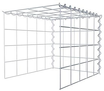 GABIONA Cesta para piedra (rectangular, malla de 10 x 10 cm, profundidad de 40 cm, cesta de cultivo tipo 4, cierre de espiral, galvanizada (50 x 40 x 40 cm)