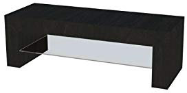 Tavolino basso con ripiano in vetro, Mobile Porta TV, Salotto Salone Soggiorno Ingresso Sala da Pranzo, Arredo Lujan, Design Elegante Minimal Moderno, 112 x 40 x 36 cm (Rovere Alaska)