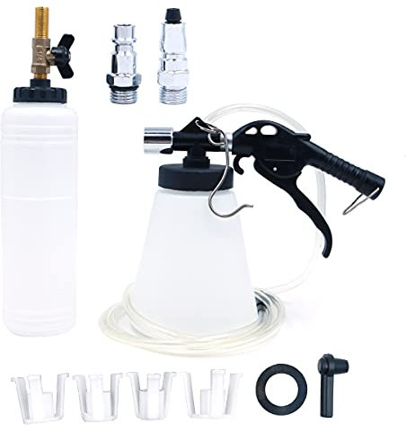 Shiwaki Kit d'outils de Purge de Liquide d'embrayage et de Frein à Vide pneumatique,Ensemble de Changement d'huile de Frein de Moto de Camion de Voiture avec extracteur et Bouteille de Recharge