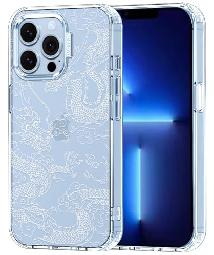 MOSNOVO für iPhone 13 Pro Hülle – Durchsichtige, schlanke, stoßfeste TPU+PC-Handyhülle, [6,6 Fuß Fallschutz/Anti-Abziehen] - Weißer Drache