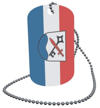 U24 Dog Tag Erkennungsmarke ID Tag an Kette Flagge Chieming Alu 30 x 50 mm