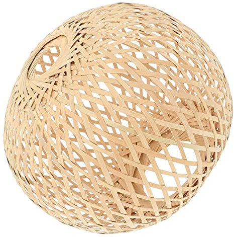 perfk 21x20 Cm Paralumi, Paralumi per Lampade, Paralume di bambù, Paralume Vimini, Intrecciato in Lampadario a Sospensione Intrecciata a Soffitto per Soggiorno