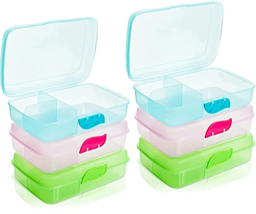 2friends Brotdose mit FaÌˆchern, 6er Set Brotdosen, Lunchbox, Bento Box, Brotzeitbox, Frühstücksbox, BPA Frei, 100% Recycelbar, Ideal für Schule, Uni, Camping, Reisen, Ausflüge, Model: Emilia