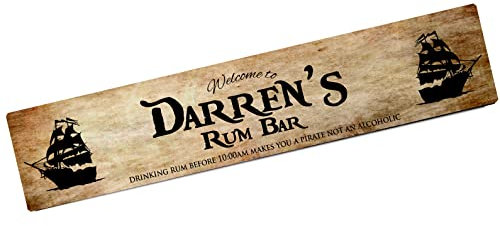 Artylicious Tapis de bar personnalisé petit rhum – Grunge pirate imprimé Home Bar Mat L731
