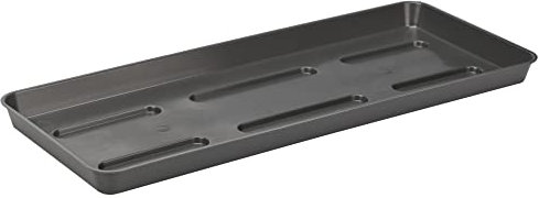 VERDENIA Draco - Sottovaso per piante ed erbe aromatiche, per esterni, in plastica, leggero e stabile, rettangolare, 36 x 14 x 2 cm, grafite