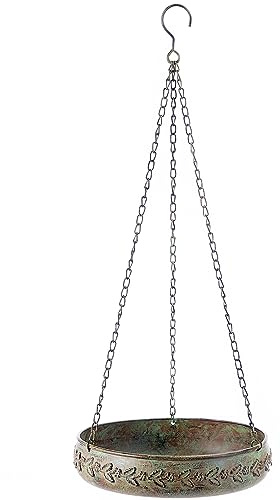 HLQMFHT Bain d'oiseaux à Suspendre pour l'extérieur, Bain d'oiseaux extérieur, mangeoire à Oiseaux en métal, Jardin, terrasse, décoration de Jardin
