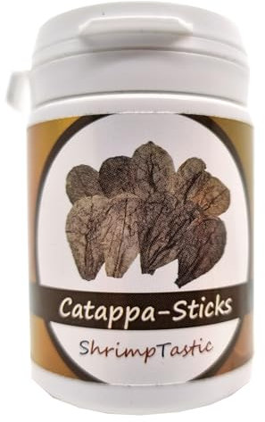 50g Seemandelbaum Sticks (Catappa) für Garnelen in Schraubdose/Welse, Krebse, Schnecken, Pellets