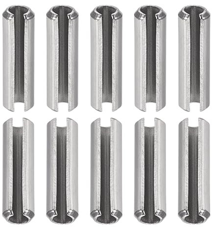 DTGN M5 x 16mm(DxL) Scanalato Molla Perno - 20pz - Ottimo per Casa Macchina Fissaggio - 304 Inox Acciaio Molla Tassello Tensione Rotolo Perno - Argento